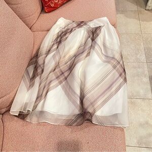 Talbots White and Purple A-Line Skirt-Excellent condition!